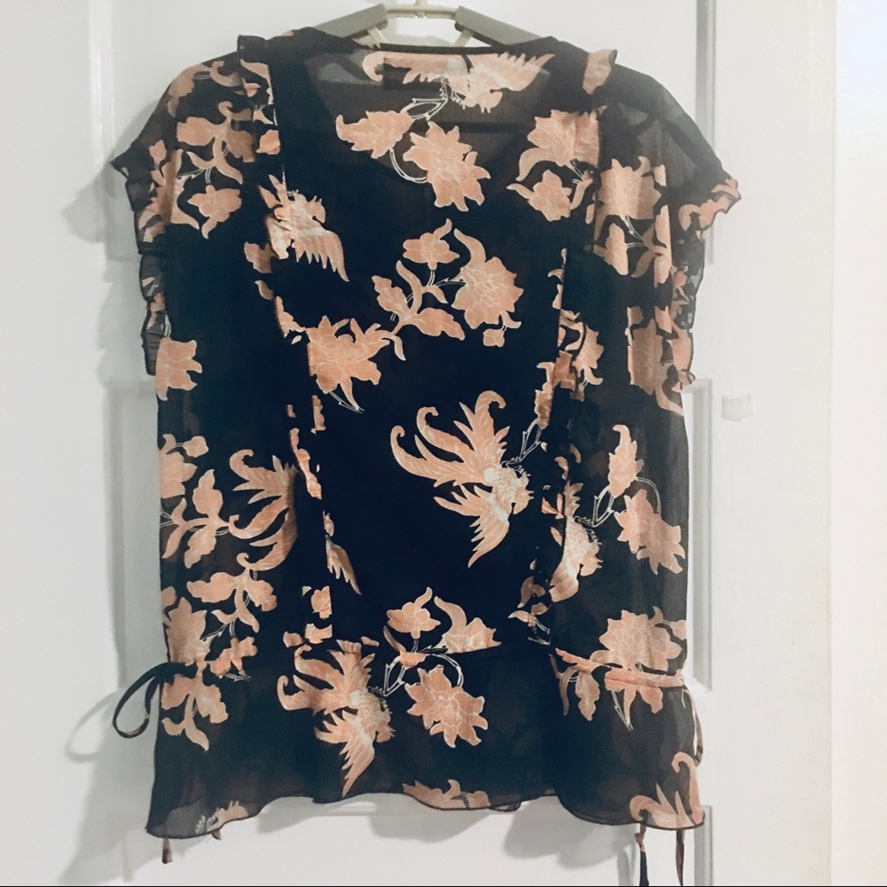 NWOT Scotch & Soda Sz S Sheer Ruffled Blouse